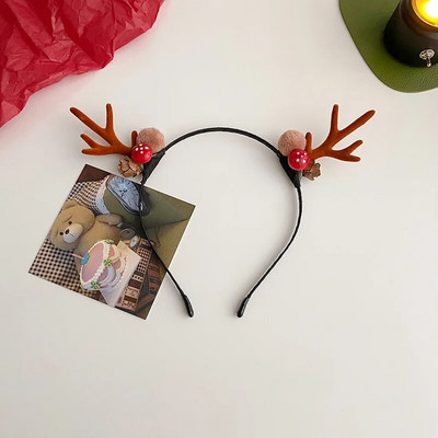 Ziemassvētku galvassega Ziemeļbriežu ragi Ragas Ziedu Matu Lentes Galvassegas Bērniem Pieaugušajiem Jaungada Navidad Party Helovīna Cosplay