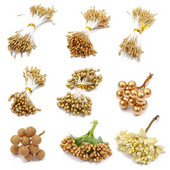 10/12/60/90/144 db Arany vegyes hibrid virág cseresznye porzó bogyók köteg barkács torta karácsonyi esküvői ajándékdoboz koszorúk dekoráció