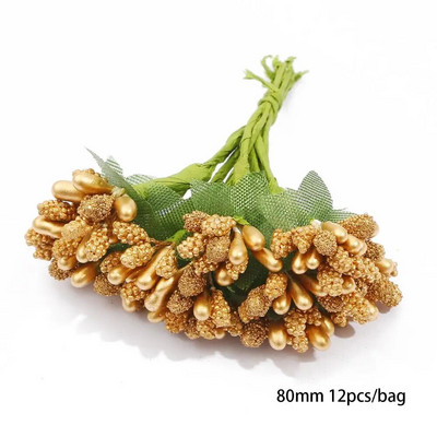 10/12/60/90/144 db Arany vegyes hibrid virág cseresznye porzó bogyók köteg barkács torta karácsonyi esküvői ajándékdoboz koszorúk dekoráció