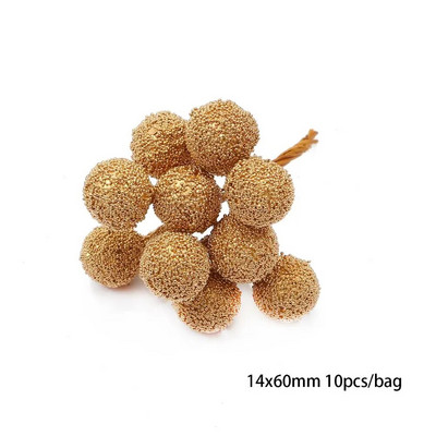 10/12/60/90/144 db Arany vegyes hibrid virág cseresznye porzó bogyók köteg barkács torta karácsonyi esküvői ajándékdoboz koszorúk dekoráció