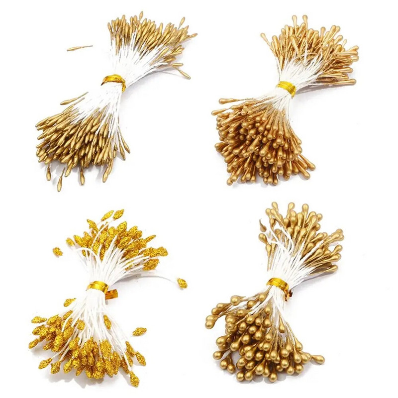 10/12/60/90/144 db Arany vegyes hibrid virág cseresznye porzó bogyók köteg barkács torta karácsonyi esküvői ajándékdoboz koszorúk dekoráció