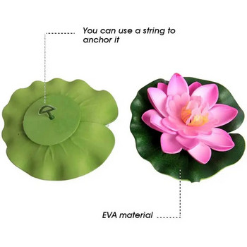 3/6/8 τεμ. Τεχνητά αιωρούμενα λουλούδια Lotus Floating Pond Decor Ρεαλιστικό αφρώδες νούφαρο για διακόσμηση ψεύτικα φυτά στον κήπο γάμου