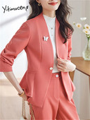 Yitimucengi elegantsed kaheosalised komplektid naiste 2023. aasta kostüümid, ühe nupuvajutusega, šikk bleiser, vabaaja pükskostüümid