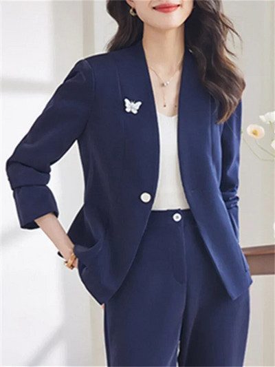Yitimucengi elegantsed kaheosalised komplektid naiste 2023. aasta kostüümid, ühe nupuvajutusega, šikk bleiser, vabaaja pükskostüümid