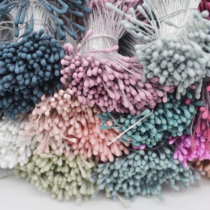 400/800/4000 komada 1,5 mm mini biserni cvijet, prašnik tučak s dvostrukim glavama, vjenčani ukrasi za dom. Uradi sam, zanati, spomenari, lažno cvijeće