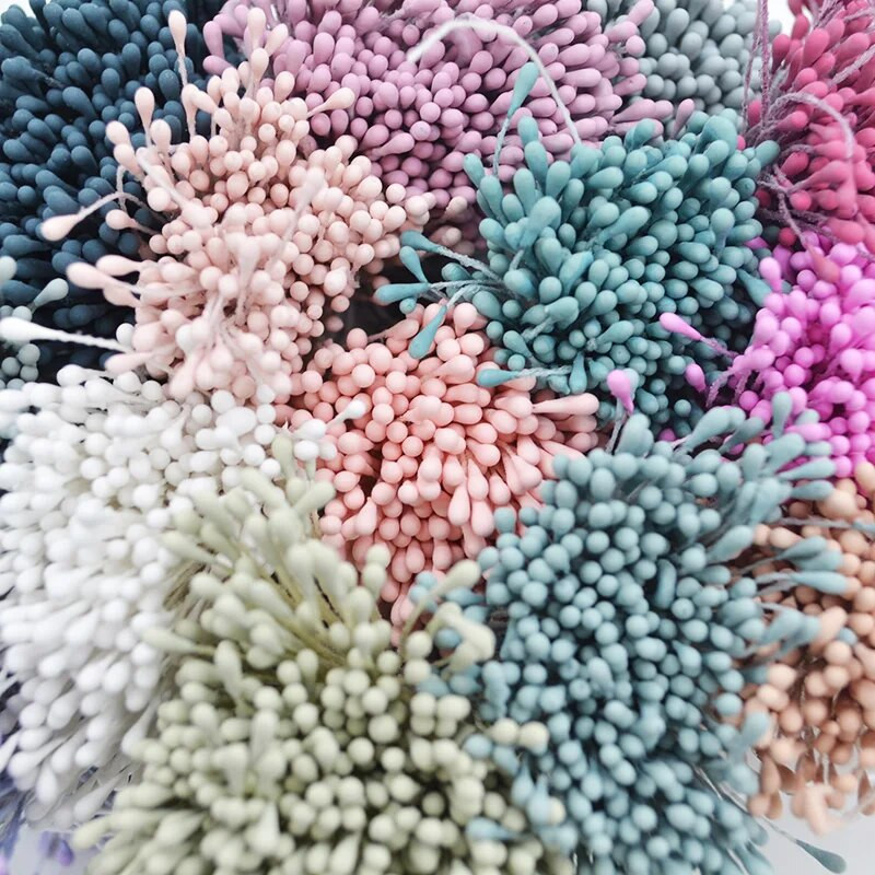 400/800/4000 komada 1,5 mm mini biserni cvijet, prašnik tučak s dvostrukim glavama, vjenčani ukrasi za dom. Uradi sam, zanati, spomenari, lažno cvijeće