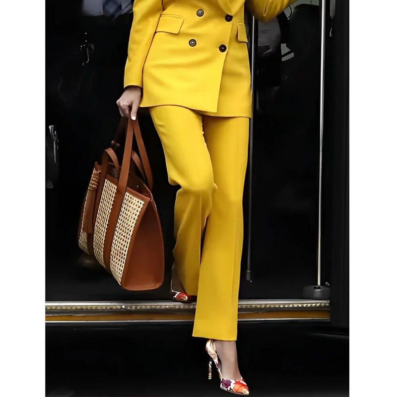 Ženski komplet Ženski dvodijelni ženski komplet hlača Kompleti hlača Nova dvodijelna šik elegantna odijela Jesenska odjeća Odjeća Blazer