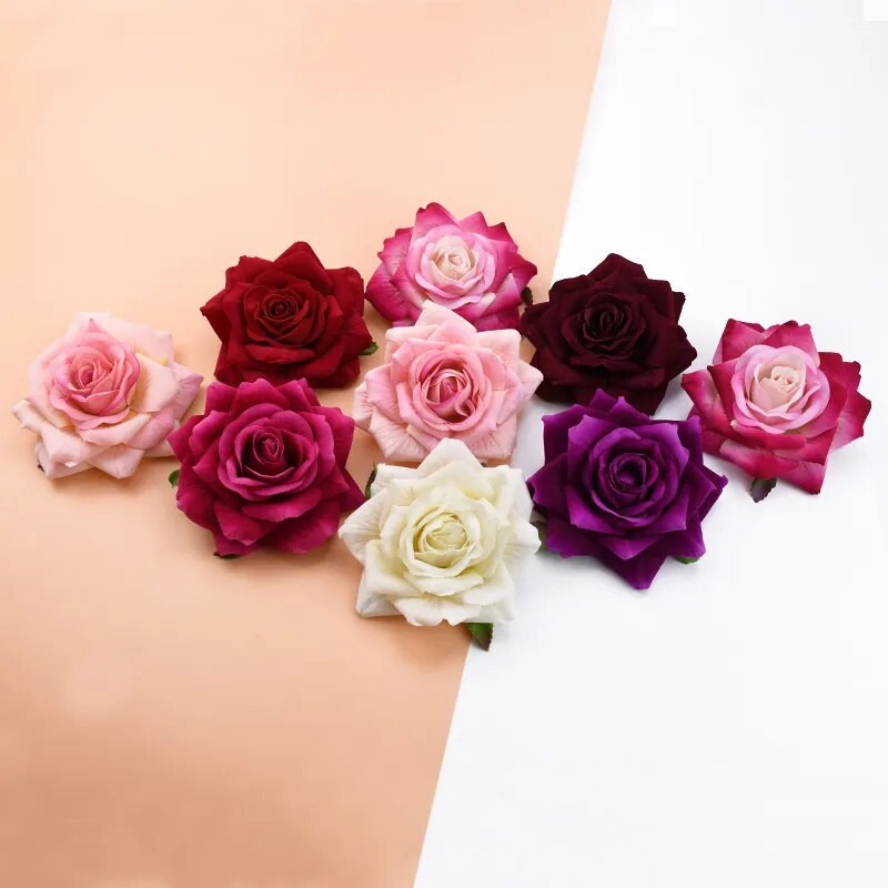 10Pcs 10CM Roses Head Wedding Decorative Biljke Zidni Diy Božićni ukrasi za dom Nevjesta Broš Umjetno cvijeće Jeftino