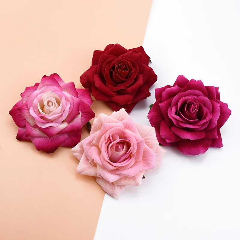 10Pcs 10CM Roses Head Wedding Decorative Biljke Zidni Diy Božićni ukrasi za dom Nevjesta Broš Umjetno cvijeće Jeftino