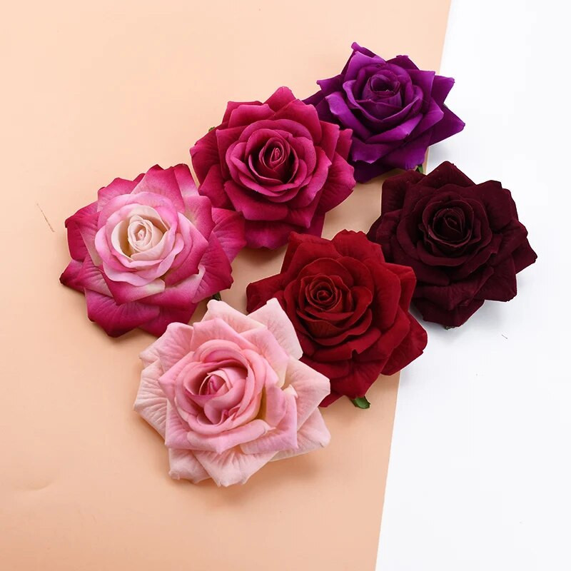10Pcs 10CM Roses Head Wedding Decorative Biljke Zidni Diy Božićni ukrasi za dom Nevjesta Broš Umjetno cvijeće Jeftino