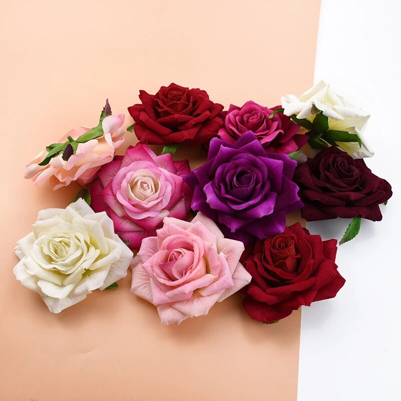 10Pcs 10CM Roses Head Wedding Decorative Biljke Zidni Diy Božićni ukrasi za dom Nevjesta Broš Umjetno cvijeće Jeftino