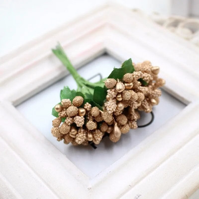 12 vnt perlų uogų dirbtinių kuokelių gėlė vestuvėms namų dekoravimui piestelė „pasidaryk pats“ vainikas „Scrapbooking Craft“ netikros gėlės