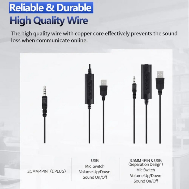 Slušalica za pozivni centar s mikrofonom Servisna slušalica za bežični telefon Žičana telefonska slušalica 3,5 mm slušalica za centar/promet/računalo