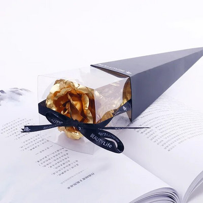 Igavese roosi värvilised galaktika kunstlilled, 24K kuldsed fooliumililled, armastuse aluskarbik sõbrapäeva kingituseks