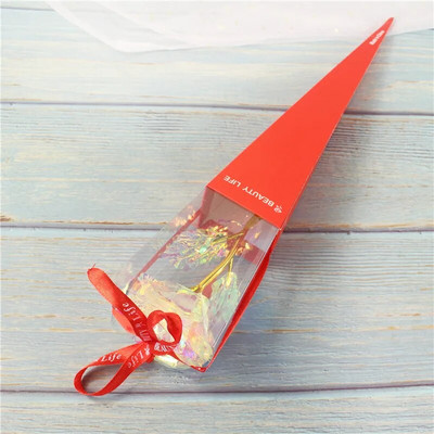 Igavese roosi värvilised galaktika kunstlilled, 24K kuldsed fooliumililled, armastuse aluskarbik sõbrapäeva kingituseks