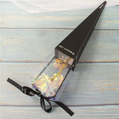 Igavese roosi värvilised galaktika kunstlilled, 24K kuldsed fooliumililled, armastuse aluskarbik sõbrapäeva kingituseks