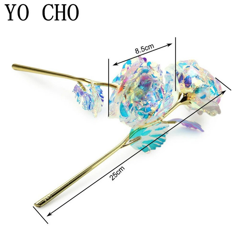 Igavese roosi värvilised galaktika kunstlilled, 24K kuldsed fooliumililled, armastuse aluskarbik sõbrapäeva kingituseks