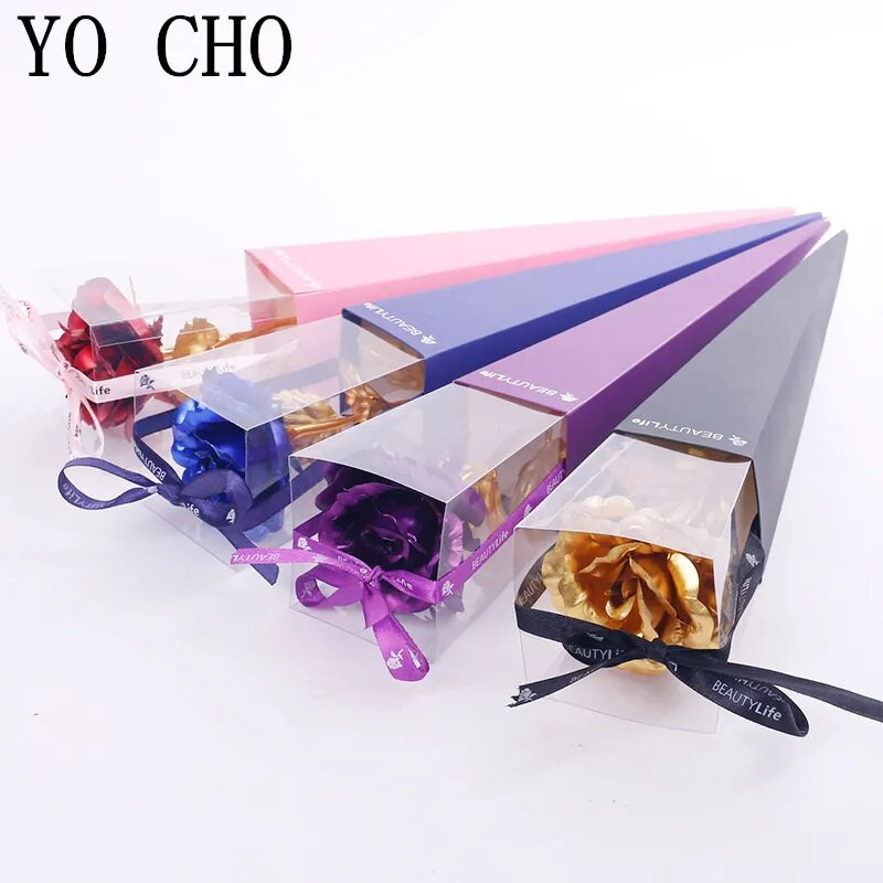 Igavese roosi värvilised galaktika kunstlilled, 24K kuldsed fooliumililled, armastuse aluskarbik sõbrapäeva kingituseks