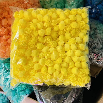 Lot 500Pcs Promjer 3cm Ruža od pjene Umjetno cvijeće Kutija za darove Diy Vjenčanje Božićni kućni dekor umjetnički materijali