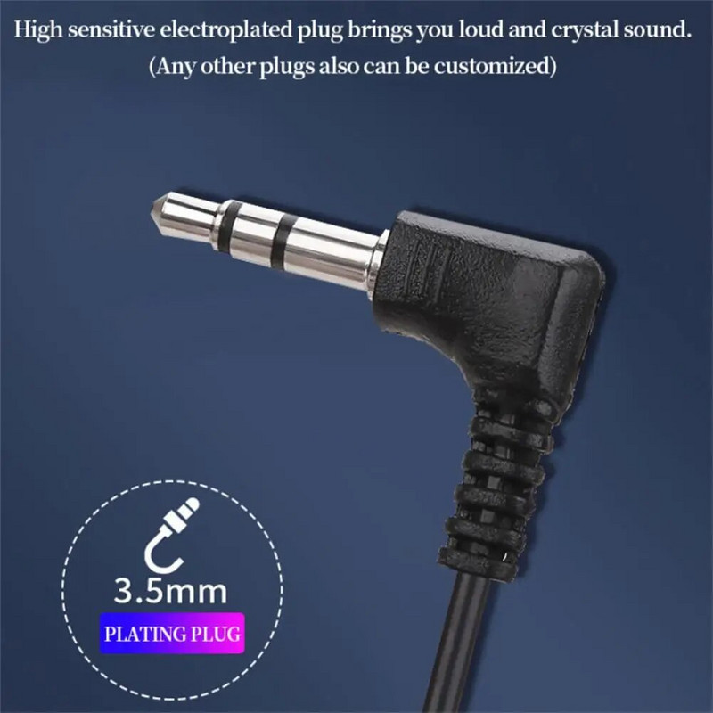 D formos minkštos ausinės su kabliuku, 3,5 mm kištukas, dviejų kanalų vienos pusės ausinės Nešiojamajam kompiuteriui Skype Voip Icq priedai