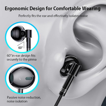 Слушалки KUTOU 3,5 мм HIFI стерео слушалки за поставяне в ушите с микрофон Кабелни слушалки за Xiaomi Redmi Huawei компютърен смартфон