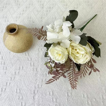 Φθινοπωρινό τεχνητό λουλούδι Μεταξωτή παιώνια Μπουκέτο μεγάλο τριαντάφυλλο ψεύτικο λουλούδι για τραπέζι γάμου Δώρο Χριστουγεννιάτικη τούρτα Boho Home DIY Decor