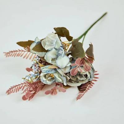 Jesenski umjetni cvijet Svileni božur Veliki buket ruža Lažni cvijet za svadbeni stol Poklon Božićna torta za zabavu Boho kućni DIY dekor