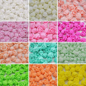 50/100/200Pcs 2cm Mini Foam Rose For Bear Artificial Flower Heads DIY Craft Gifts Box Wedding Party Διακοσμητικό στεφάνι Διακόσμηση σπιτιού
