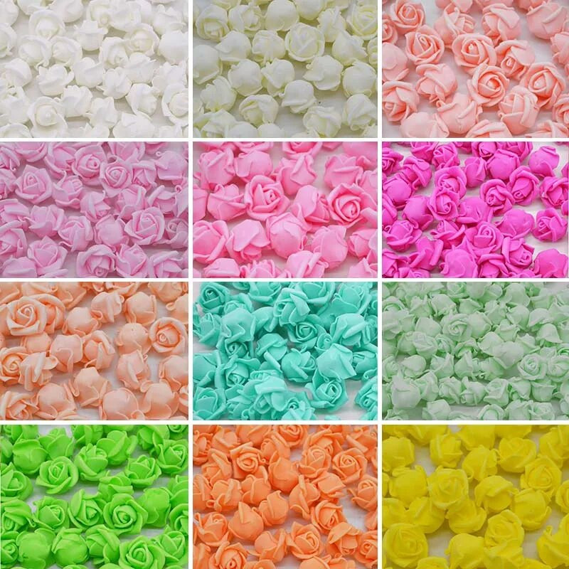 50/100/200 buc 2 cm mini trandafir din spumă pentru urs capete de flori artificiale cutie de cadouri artizanală pentru nuntă coroană decorativă decor acasă