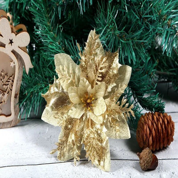 14 εκ. Glitter τεχνητά χριστουγεννιάτικα λουλούδια Χριστουγεννιάτικα στολίδια Χριστουγεννιάτικα στολίδια για το σπίτι Πρωτοχρονιάτικο Δώρο
