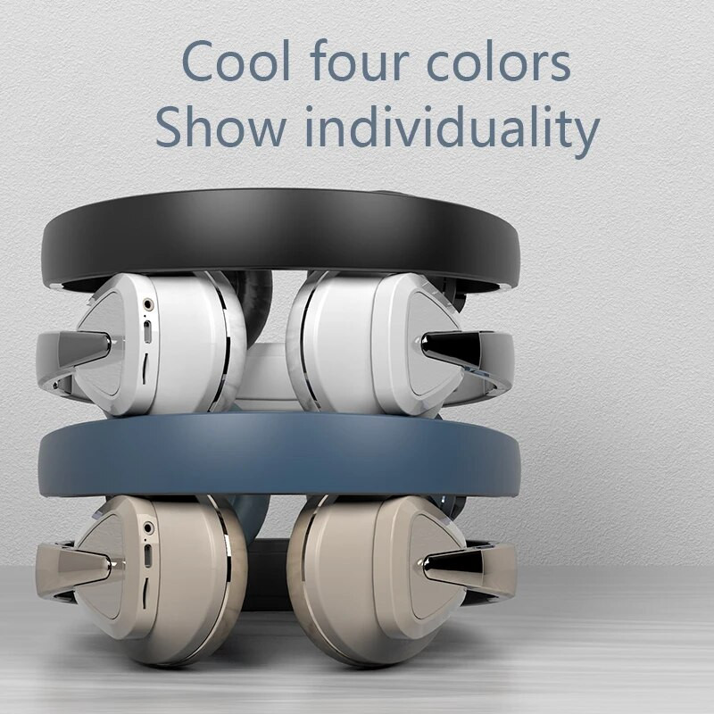 H3 Overhead Bluetooth 5.0 datora bezvadu basu spēļu austiņas ar mikrofonu, trokšņu slāpēšanas bezvadu austiņas klēpjdatoram