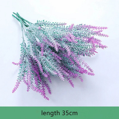 Mākslīgie ziedi Flocked Plastmasas lavandas saišķis Viltus augi Kāzu dekors Līgavas pušķis iekštelpu āra mājas dekorēšana