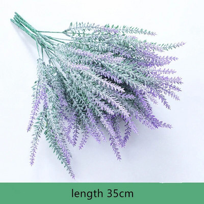 Mākslīgie ziedi Flocked Plastmasas lavandas saišķis Viltus augi Kāzu dekors Līgavas pušķis iekštelpu āra mājas dekorēšana