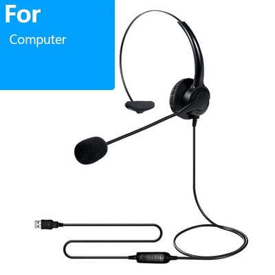 XD018 skambučių centro laisvų rankų įranga su mikrofono aptarnavimo ausinėmis Telefonu laidine telefono ausine ištraukiama galvos juosta Eismo kompiuteris