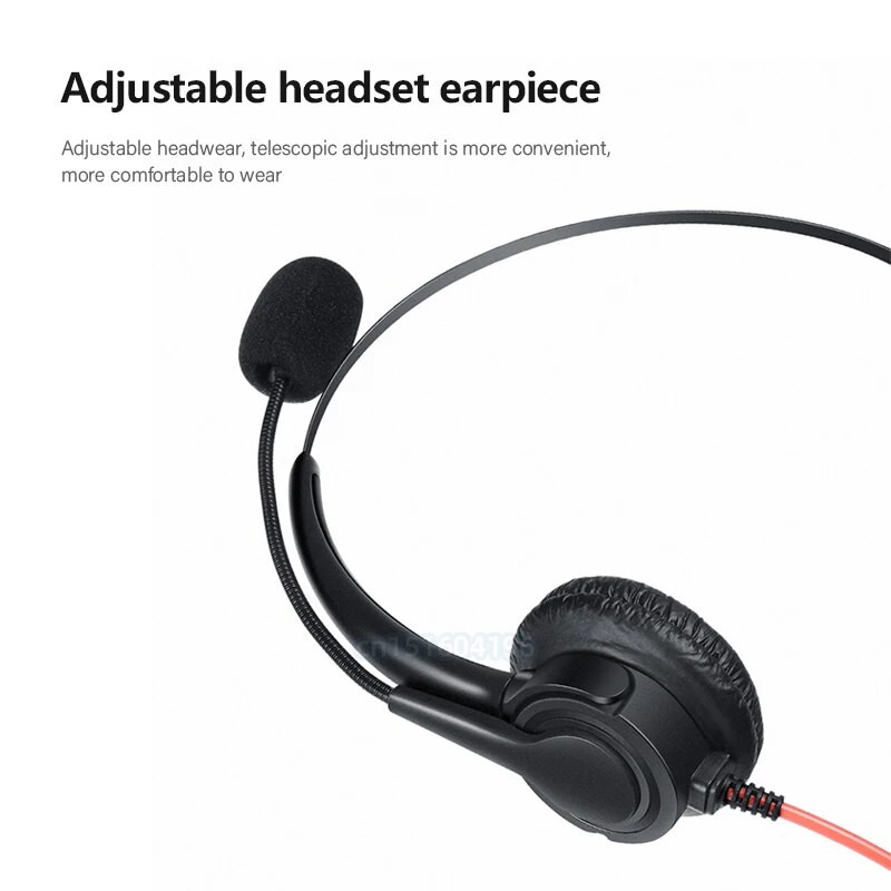 XD018 skambučių centro laisvų rankų įranga su mikrofono aptarnavimo ausinėmis Telefonu laidine telefono ausine ištraukiama galvos juosta Eismo kompiuteris