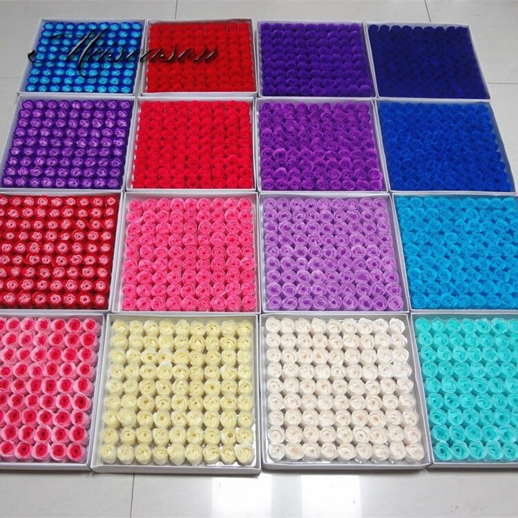 81db/tétel Rose Bath Body Virág Virágos Szappan Illatos Rózsa Virág Esszenciális Esküvői Valentin-napi Ajándék Virágtartó