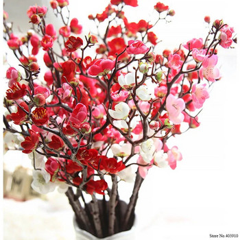 Δαμάσκηνο Άνθη κερασιάς Τεχνητά λουλούδια από μετάξι λουλούδια Sakura κλαδιά δέντρου Τραπέζι σπιτιού Σαλόνι Διακόσμηση DIY Διακόσμηση γάμου