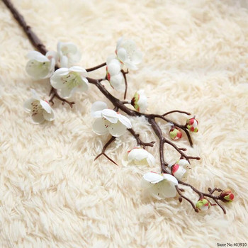 Δαμάσκηνο Άνθη κερασιάς Τεχνητά λουλούδια από μετάξι λουλούδια Sakura κλαδιά δέντρου Τραπέζι σπιτιού Σαλόνι Διακόσμηση DIY Διακόσμηση γάμου