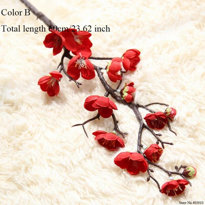 Šljiva Trešnjini cvjetovi Umjetno svileno cvijeće Flores Sakura grane drveća Kućni stol Dnevni boravak Dekor DIY Dekoracija vjenčanja