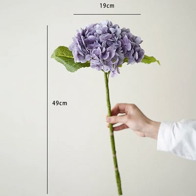 Plavo umjetno cvijeće hortenzije Pravi dodir Grane zelene umjetne hortenzije Dekoracija Vjenčani buket Cvjetni aranžman