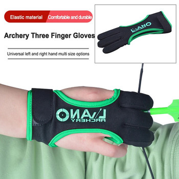 Регулируеми предпазни ръкавици с 3 пръста за стрелба с лък за стрелба с извит/американски лък на открито Еластични защитни ръкавици за пръсти Протектор за ръце