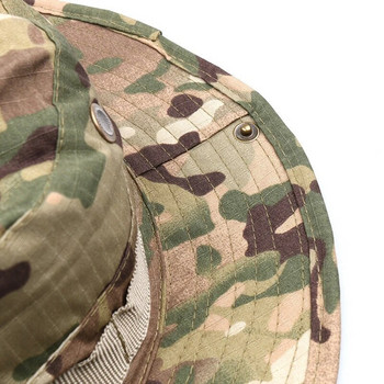 Тактическа камуфлажна шапка Военна шапка Армейски шапки Мъже Жени Спорт на открито Sun Boonie Bucket Риболов Туризъм Лов Шапки за катерене
