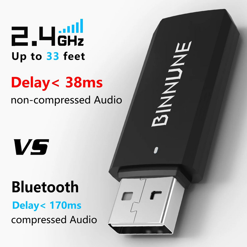 BINNUNE bezvadu spēļu austiņas personālajam datoram PS4 PS5, 2.4G bezvadu Bluetooth USB Gamer austiņas ar mikrofonu klēpjdatoram