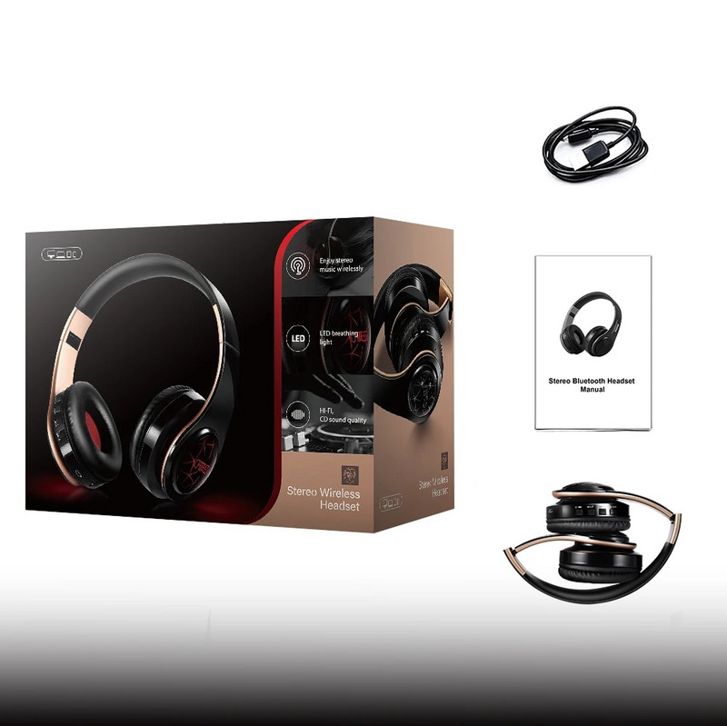 Jaunums LED elpošanas gaismas bezvadu Bluetooth austiņas mobilās austiņas atbalsta mobilo datoru planšetdatoru smago basu