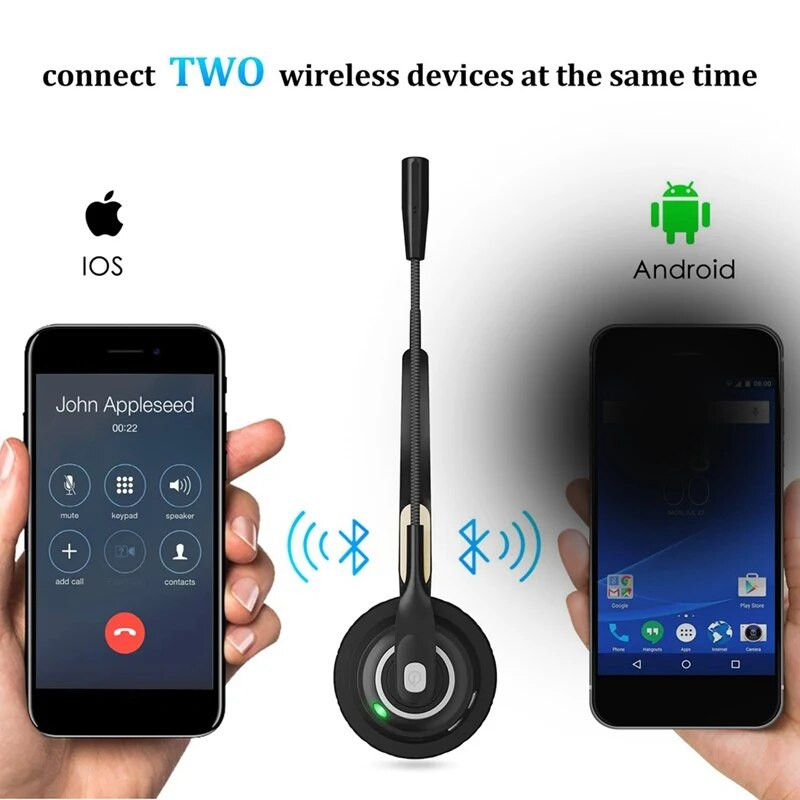 BH520 bežične slušalice s poništavanjem buke, slušalice s pozivnim centrom, Bluetooth slušalice s mikrofonom za računala, telefone, stolna računala