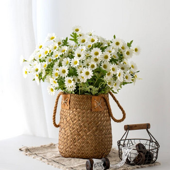 5τμχ 50cm Τεχνητό Μπουκέτο Λευκή Μαργαρίτα DIY Βάζο Σπίτι Κήπος Διακόσμηση σαλονιού Γαμήλιο πάρτι Μεταξωτά ψεύτικα λουλούδια