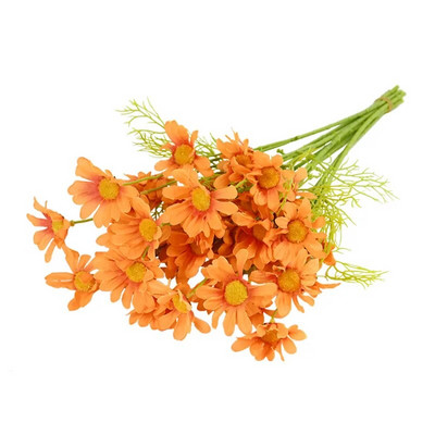 5gab 50cm mākslīgo balto margrietiņu ziedu pušķis DIY vāze mājas dārza viesistabas dekorēšanai kāzu ballītei zīda viltoti ziedi