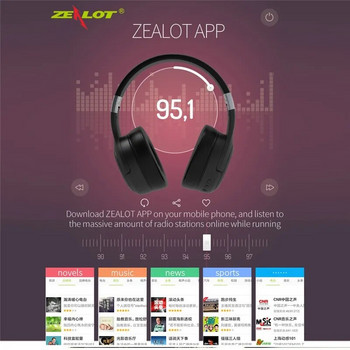 ZEALOT B28 Безжични Bluetooth слушалки Сгъваеми басови безжични слушалки с микрофон за компютър, телефони Поддържат TF карта
