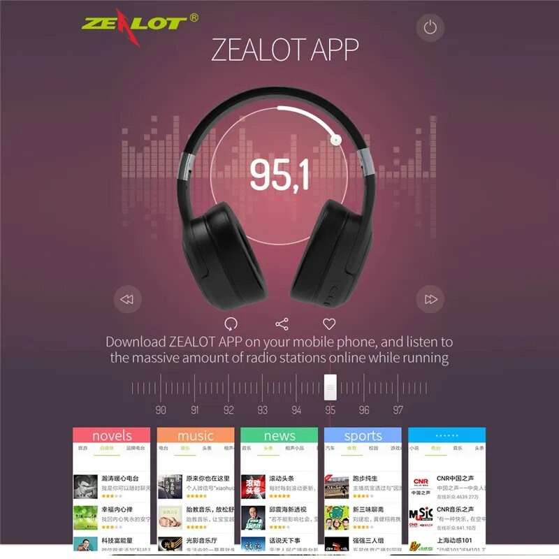 ZEALOT B28 vezeték nélküli Bluetooth fejhallgató összecsukható basszus vezeték nélküli fejhallgató mikrofonnal számítógéphez, telefonok támogatása TF kártya