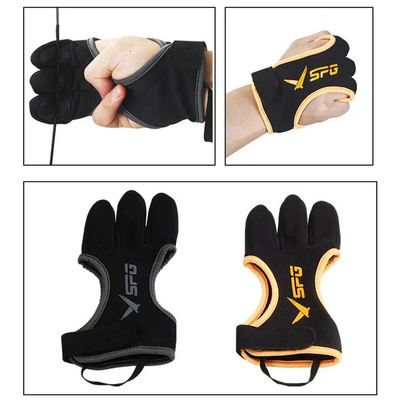 Vanjske rukavice za streličarstvo s 3 prsta, ergonomskog dizajna, podebljani, podesivi neklizajući štitnik, dodaci za streličarstvo, isporuka putem isporuke